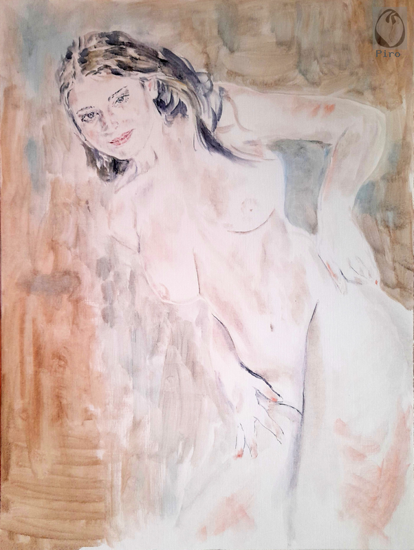 oil on paper - olio su carta di Piro